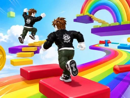 Obby Rainbow Parkour Two Player - 588BET